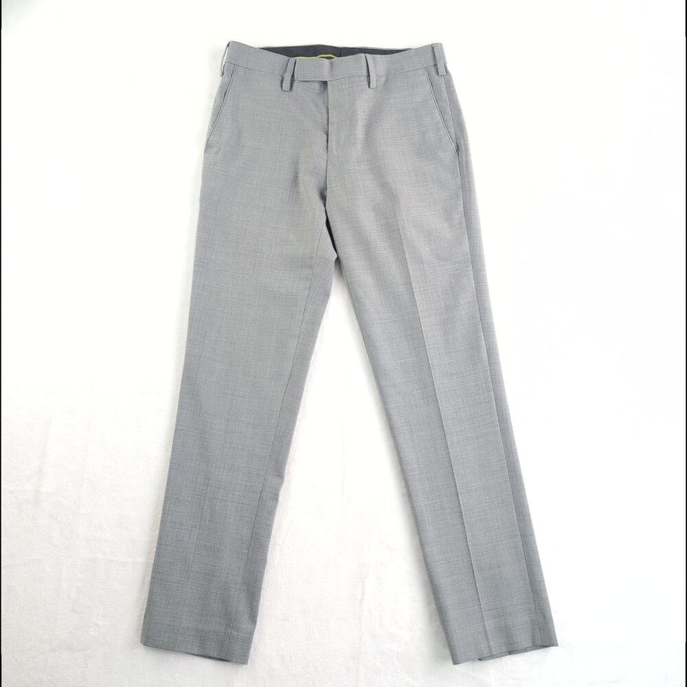 Louis Raphael Luxe Wool Blend Dress Pants Slim Fit Men's 30x30 Slate Gray